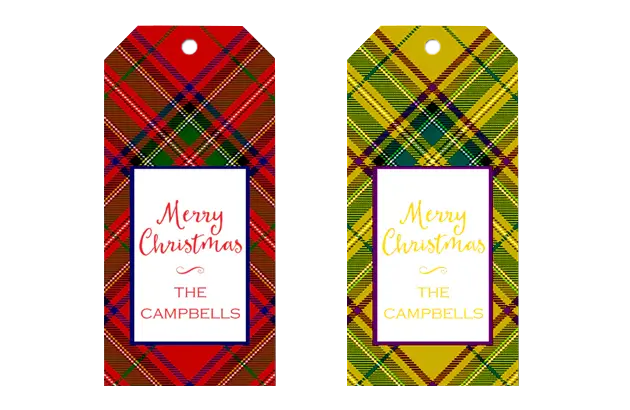 custom christmas printed tags