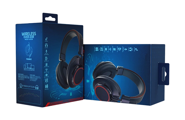 headphone packaging with logo