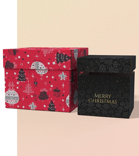 printed christmas boxes with lids