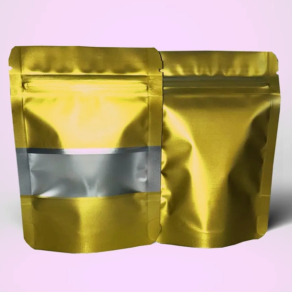 Custom printed Gold Mylar Bags