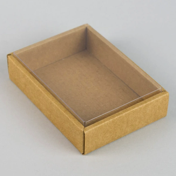 custom printed clear lid boxes with kraft base