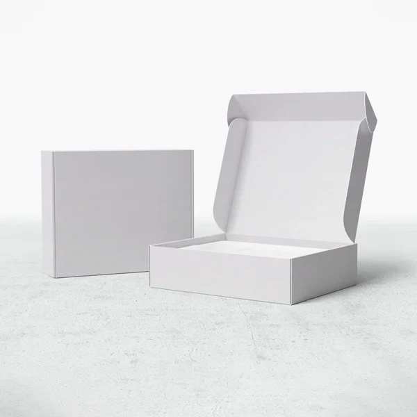 white mailer packaging boxes