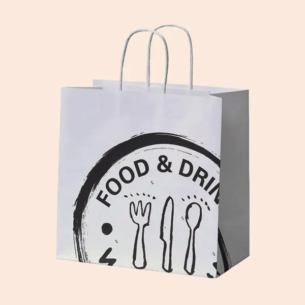 custom white paper bags