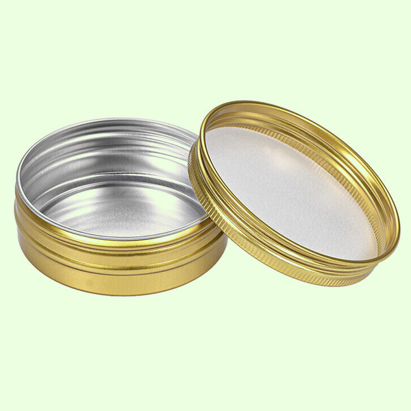 gold screw top tins