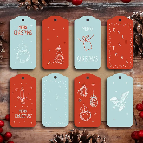 printed Christmas tags